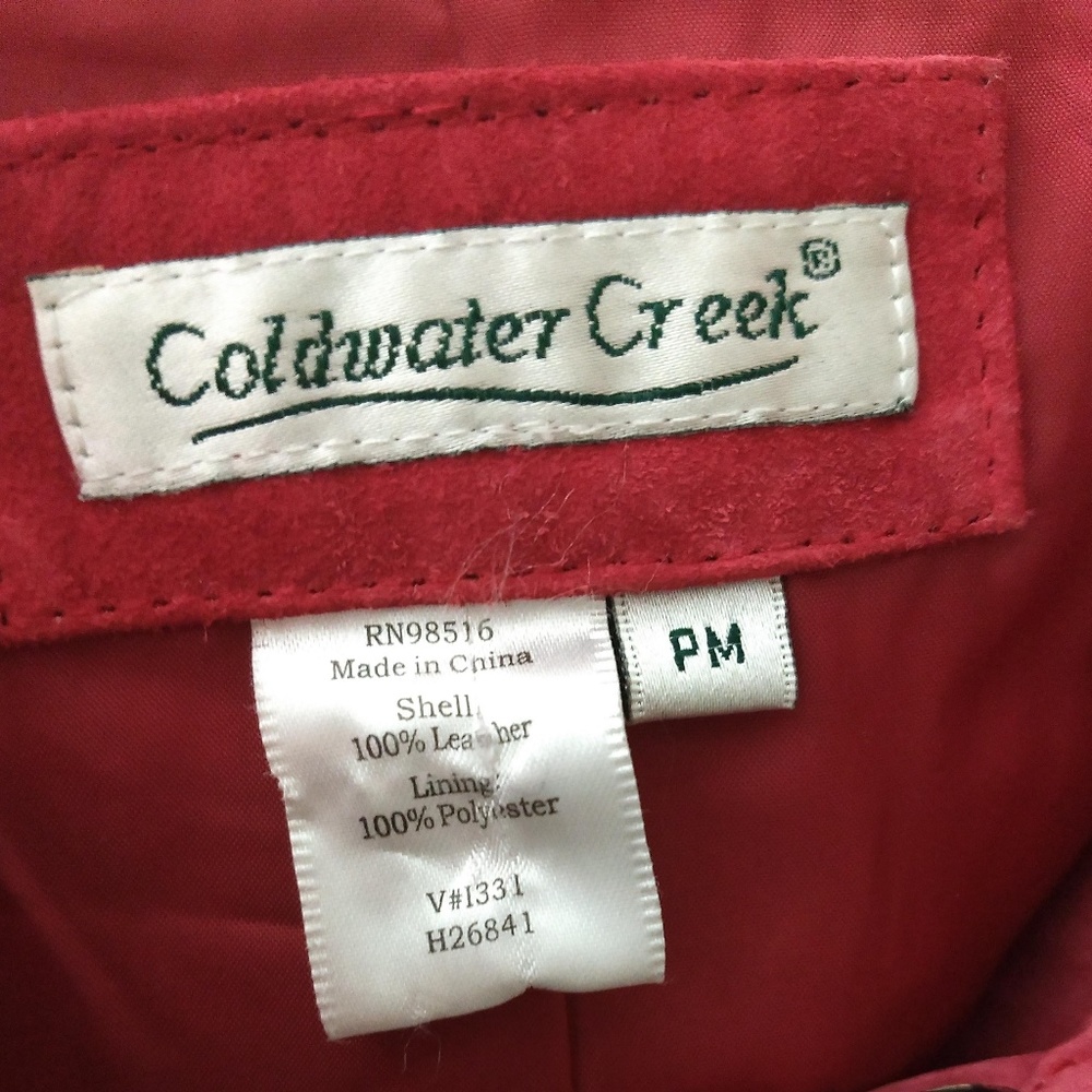 Coldwater Creek PM Pink 100% Leather Jacket Coat - Picture 2 of 7